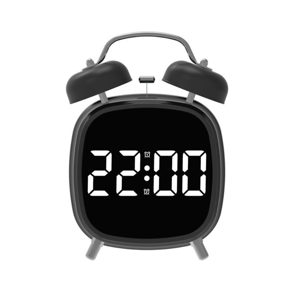 High Volume Twin Bell Alarm Clock Voice Control Digital Alarm Clock Table Clock  Indoor Use