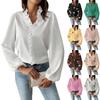 Женская осенняя модная футболка с длинным рукавом с рюшами и v-образным вырезом, топ-рубашка