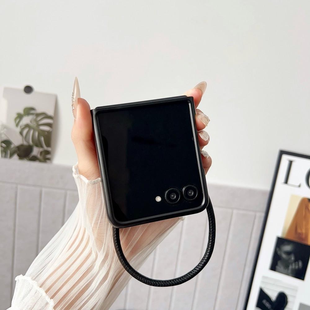 Для Samsung Galaxy Z Flip 7 Чехол Роскошная PU Кожа с Ремешком Защитная Задняя Крышка Чехол Для Samsung Z Flip 7FE 6 5 4 Чехол для Телефона