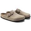 Birkenstock Бостон Без специальных функций Закрытые тапочки Женские Серый Коричневый Узкие 1019484