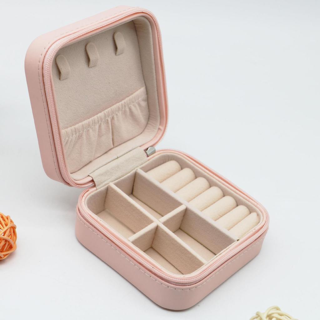 Korean Style Portable Jewelry Storage Box for Rings and Earrings – Travel Size