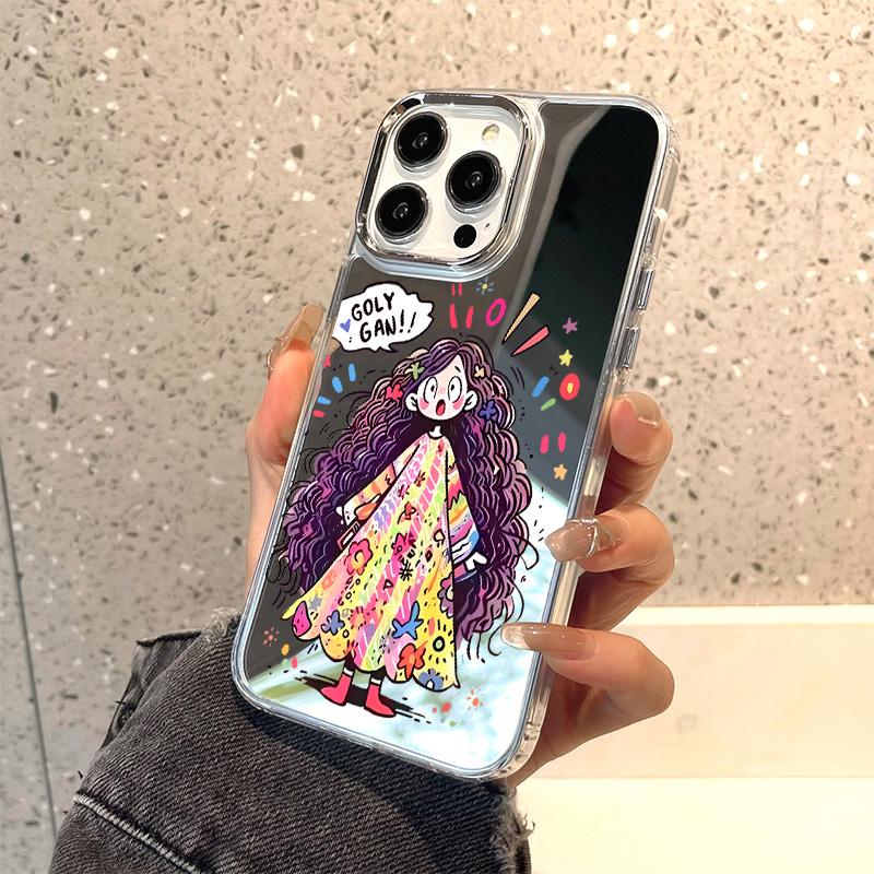 Чехлы для мобильных телефонов iPhone 11 13 XR 15 Pro Max 12 14 Pro Max Чехол iPhone 16 XS Max Зеркальный защитный чехол Зеркальный Изысканный мультяшный водонепроницаемый