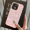 Чехол для телефона для iPhone 17 Pro Max 14 Plus 11 12 13 14 15 16 Pro 17 Air Розовые керамические плитки Текстура личи Силиконовый мягкий чехол