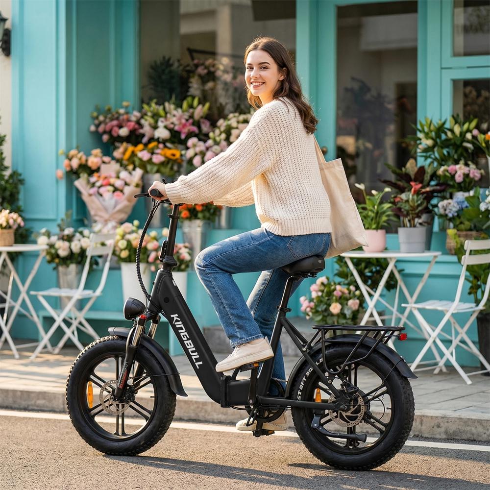Electric Bicycle Kingbll Literide 500W Motor 20" Fat Tire City Foldable E-Bike 48V 13.5Ah Dual Disc Brakes 7 Speed Max Load 150Kg