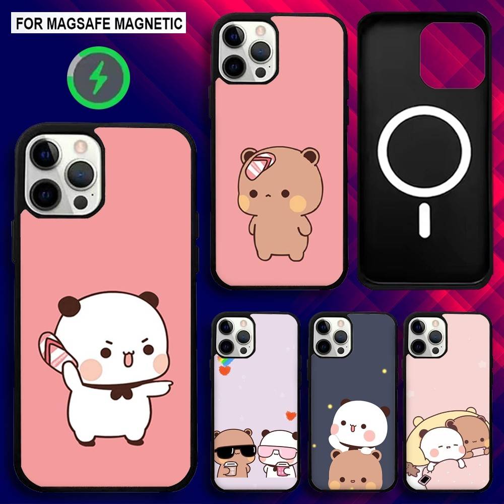 Милый Мультяшный Чехол BUBU DUDU для iPhone 16e, 16, 15, 14, 13, 12, 11, Plus, Pro, Max, Mini Магнитная Беспроводная Зарядка Magsafe