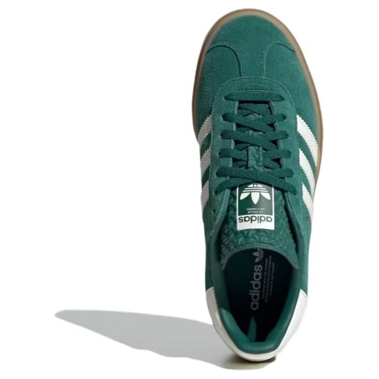 adidas Кроссовки женские Gazelle Bold Collegiate Green Off-White Gold-Metallic JI0325