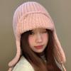 Solid Color Knitted Woolen Hat Korean Style Woolen Crochet Cap Casual Knitted Flying Cap  Outdoor