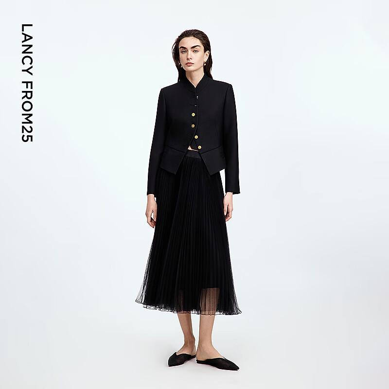 LANCY Воздушная плиссированная юбка-миди из сетки А-силуэта