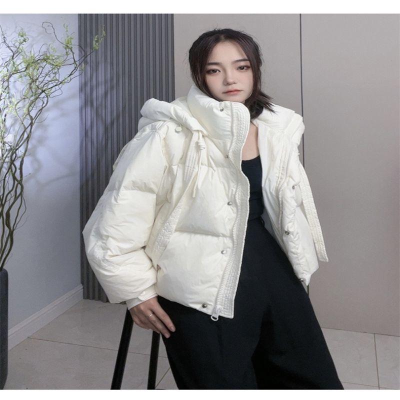 Women's Short Down Jacket Winter Loose White Duck Down Jacket