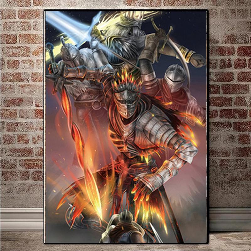 Современный игровой постер, украшение Темных душ на холсте, настенные художественные постеры и принты, произведения искусства для комнаты мальчика, дома, Куадрос, без рамки
