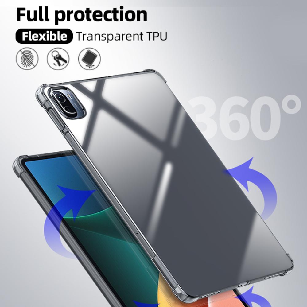 Чехол 2 в 1 из мягкого ТПУ со стеклом для XiaoMi Pad 5 Pro, прозрачная задняя крышка для MiPad 5, прозрачный силиконовый чехол, задняя крышка для планшета, аксессуары для Mipad 5
