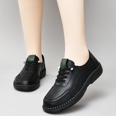 Независимая станция Повседневная кожаная обувь Женская Обувь на одном педале Нескользящая Плоская подошва Удобная Обувь для мамы Женская