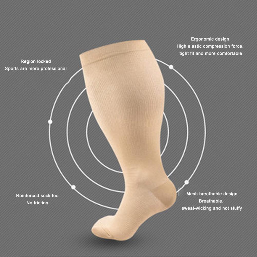 Компрессионные носки больших размеров для мужчин и женщин, для бега, походов, медицинских отеков, варикоцеле, снижения веса K7C0