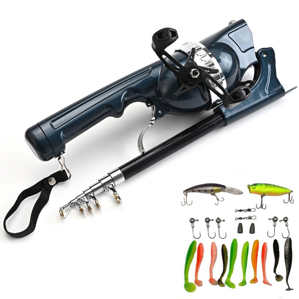 Foldable Fishing Rod 131cm Fish Tackle Set Mini Fish Pole Reel Combo  Outdoor Fishing