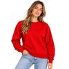 Sweat Femme Rouge Col Rond En Coton – Molleton Gratté 290 G/m² - Rouge