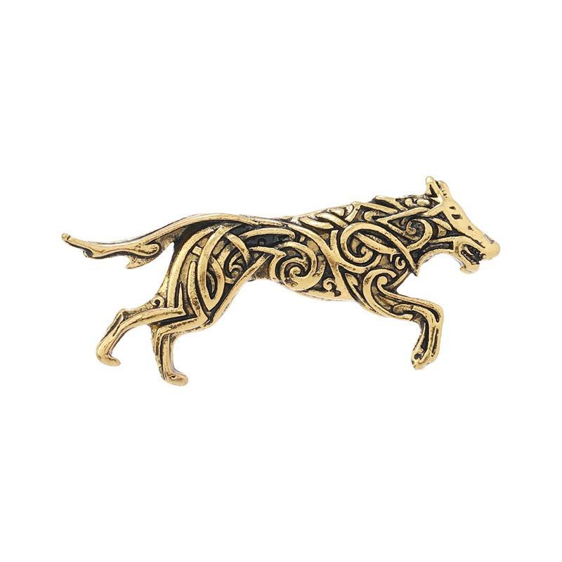 1pc Vintage Wolf Head Brooch Pin, Men's Fashion Alloy Lapel Pin, Animal Design Accessory for Suit Jacket Clothes Lapel Pin