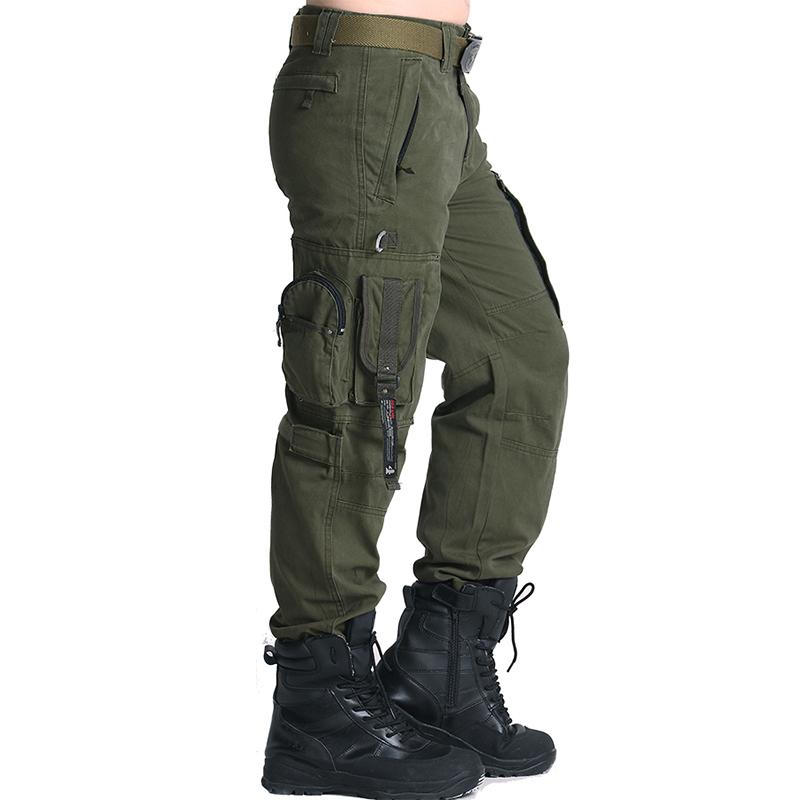 Men's Security SWAT Combat Tactical Cargo Pants Casual Cotton Airborne Work Military Trousers  with Many Pockets