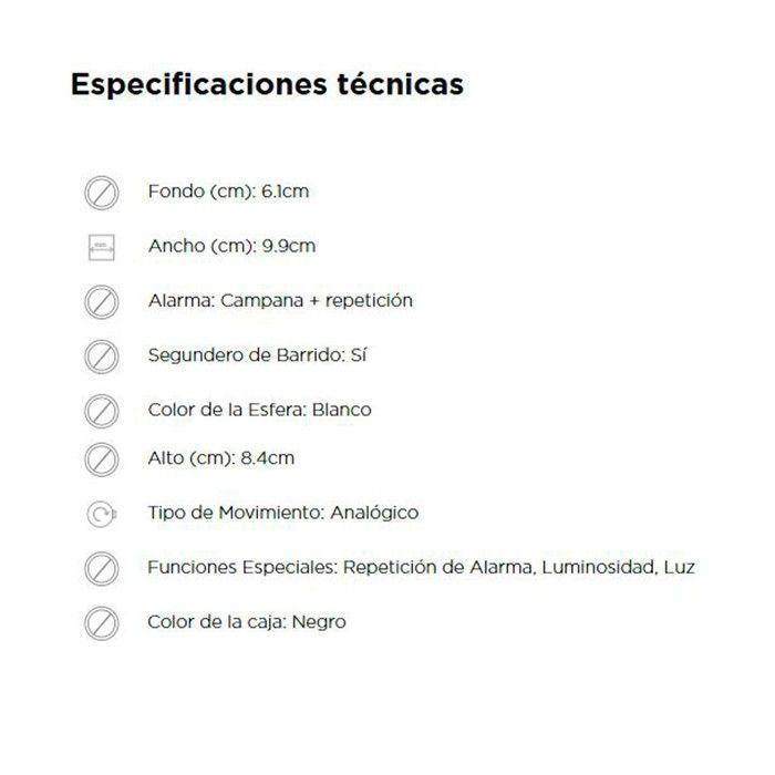 Réveil - SEIKO - QHK060K - Noir - Alarme - Quartz japonais - Plastique