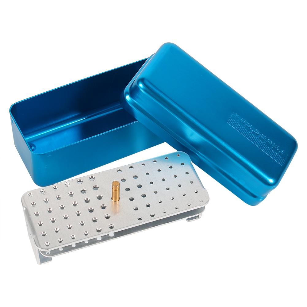 72 Holes Aluminium Alloy Sterilizer Case Dental Use Holder Disinfection Box(Blue)