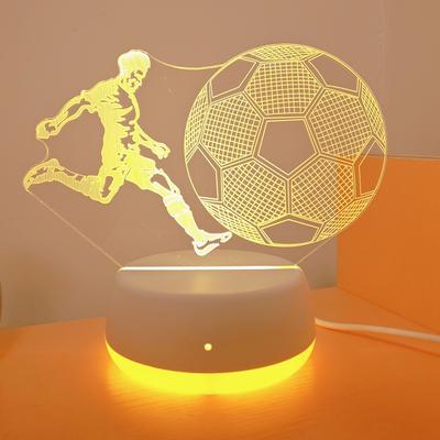 USB 3D Ночник Футбол Спорт Атмосферный Свет Новинка Ночник Украшение Комнаты Настольная Лампа