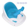 Детское сиденье для ванны со спинкой, прочная присоска, эргономичное, противоскользящее, детское кресло для душа, синее, белое