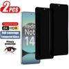 2 шт. Прозрачное закаленное стекло против шпионажа для Redmi Note 14 13 12S 12 Pro Защитная пленка для экрана конфиденциальности для XiaoMi Redmi 15 15C 14C 13 13C 12 12C A3 A4 A5 4G 5G