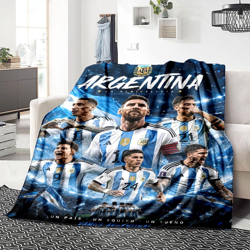 Argentina Football Team printed flannel breathable and warm blanket, a stylish home gift, suitable for home, office and bedspread use. 15a185