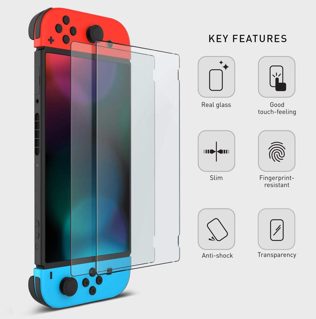 Закаленное защитное стекло для экрана, совместимое с Nintendo Switch/ Switch Lite/ Switch OLED, жесткая защитная пленка для игровой консоли Switch