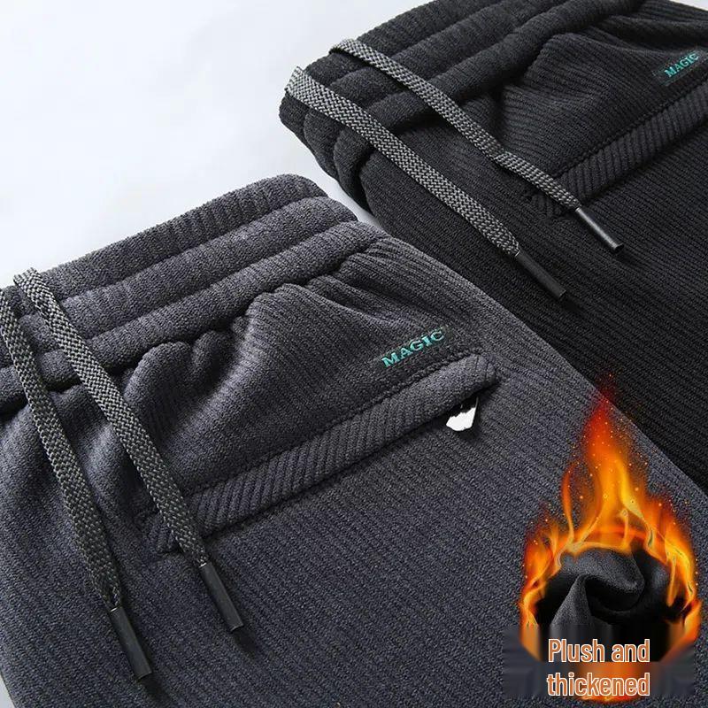 Мужские большие вельветовые теплые зимние повседневные брюки прямого кроя с вельветовой подкладкой