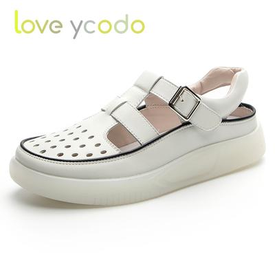 Стильные удобные сандалии ручной работы на плоской подошве из натуральной кожи для летних женщин и студенток