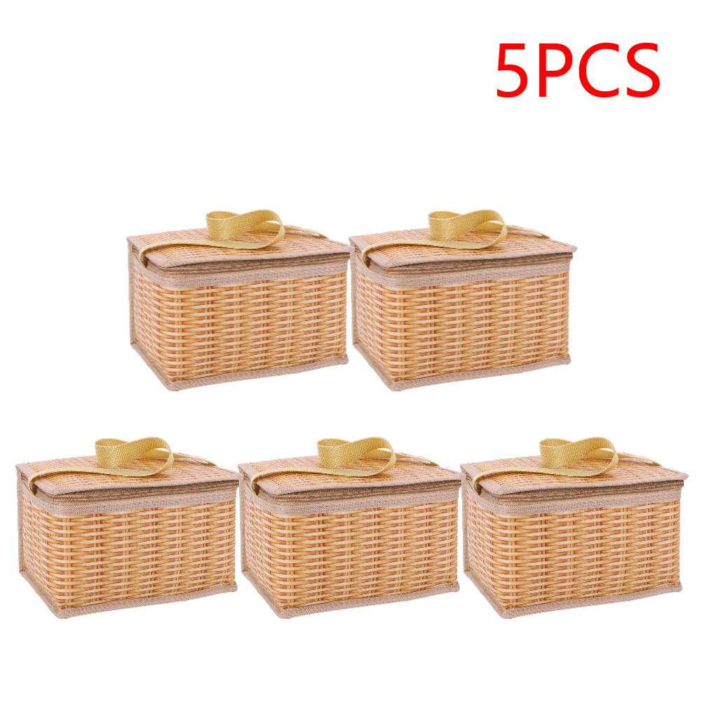 2-10 шт. Плетеная ротанговая сумка для пикника на открытом воздухе, водонепроницаемая, с посудой, корзины для пикника для кемпинга