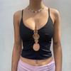 Solid Casual Sleeveless Cami Top Women Backless Hollow Out Sexy Crop Tops Tees Fashion Fitness Camisole