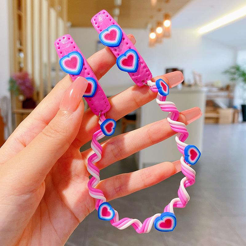Милые разноцветные длинные спиральные повязки на голову с кристаллами для девочек, резинки для волос, коса, украшение для волос, повязка для волос, детские модные аксессуары для волос
