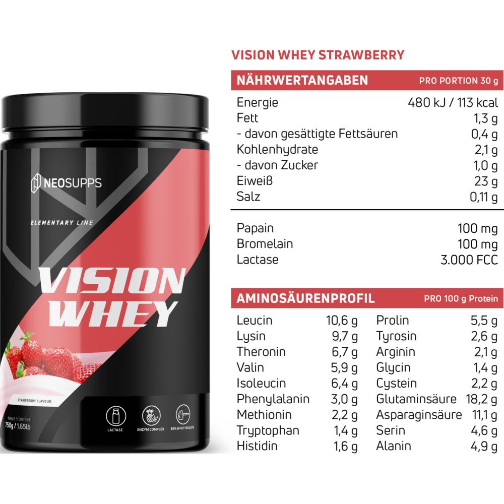 Neosupps Vision Whey Protein Strawberry 750g
