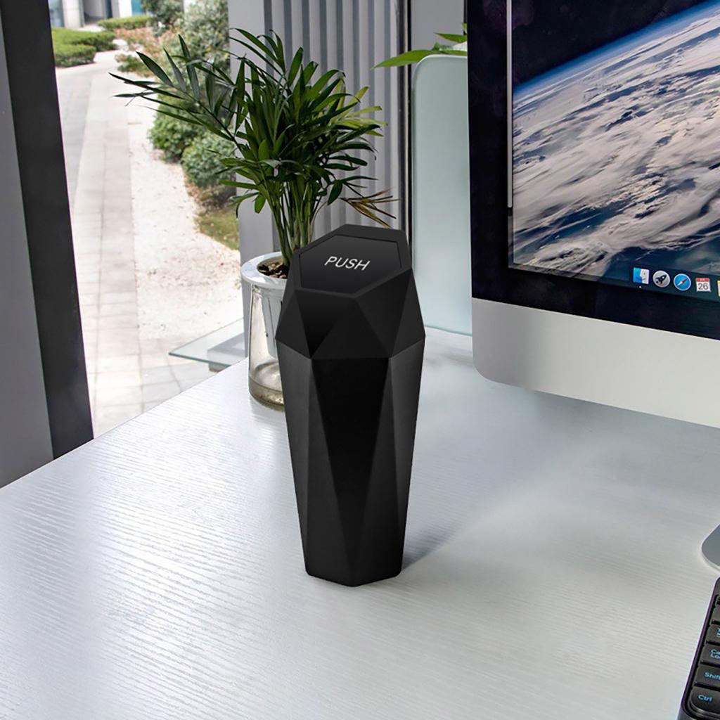 Ящик для хранения автомобиля с крышкой. Автомобильный мусорный бак, дизайн в форме ромба. Небольшой автоматический портативный мусорный бак, легко чистится, для работы в автомобиле дома.