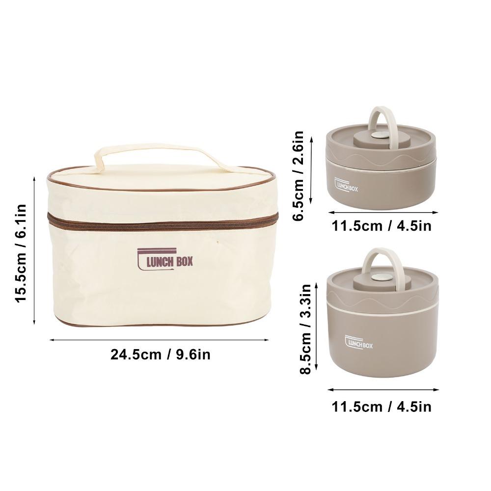 2PCS/3PCS/4PCS Round Shape Thermal Bento Box Stackable Food Container For Picnic