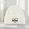 Love embroidery autumn and winter warm wool hat female face small knitted hat student couple cold hat tide