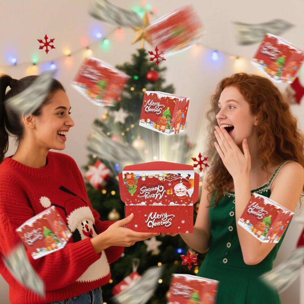 Folding Bouncing Envelope Box Christmas cash Money pop-out surprise gift boxes DIY unique Red Envelope Gift Boxes