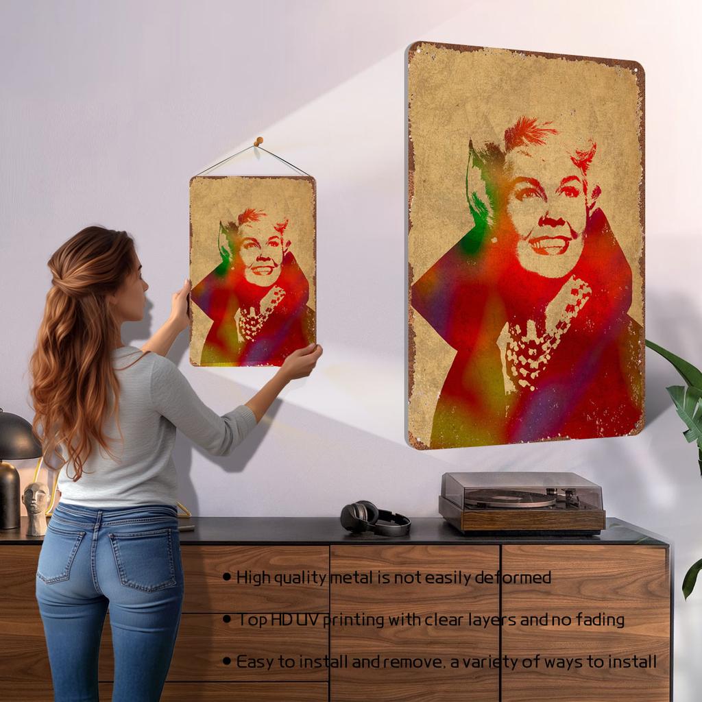 Doris Day Watercolor Portrait Poster Rock Singer Metal Signs Room Decorations Customizable Rap Tin Sign for Home Room Wall Art