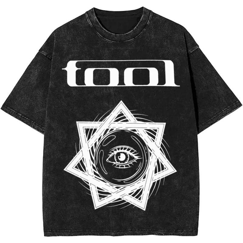 Women Rock Tool Band Lateralus Heavy Metal Music Vintage Washed T Shirt Merch Cotton Top Clothes Funny Tees Summer Oversized