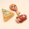 Chew, Play and Snuggle: 3-Piece Dog Toys Set with Squeaky Pizza, Chicken Leg, and Bone Plush Toys
