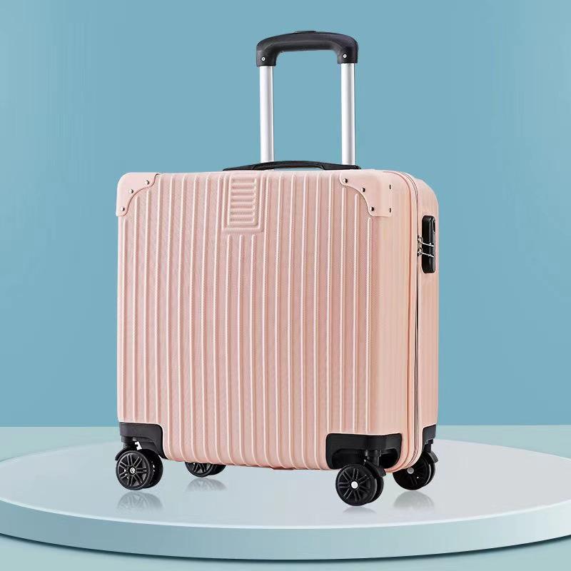 18-inch Lightweight Carry-on Trolley Suitcase with Zipper Lock for Men, Women, and Students