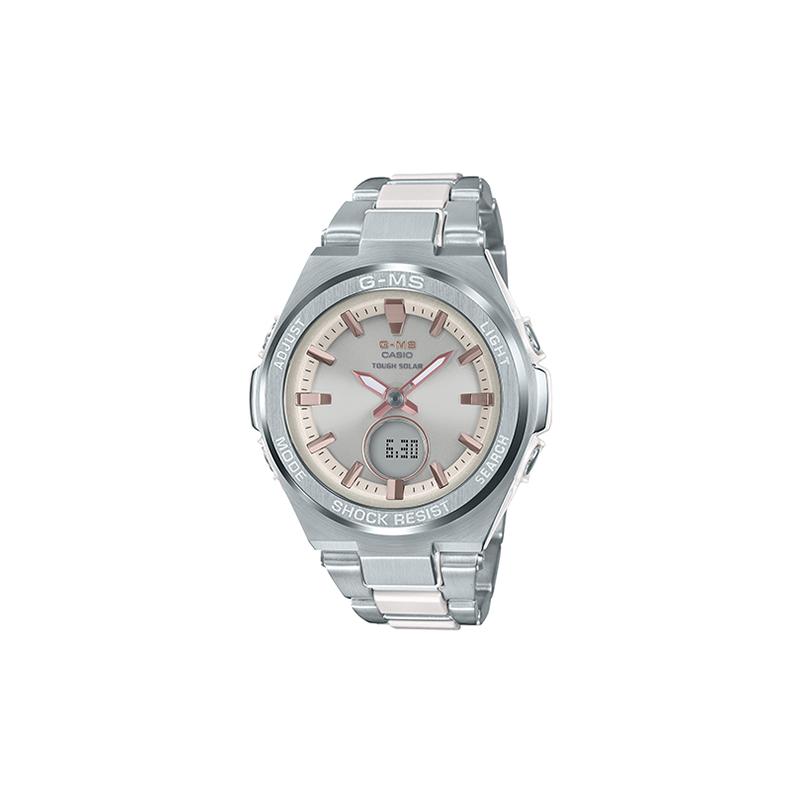 Casio BABY-G Легкие Солнечные Спортивные Водонепроницаемые Кварцевые Часы Ремешок из Нержавеющей Стали и Смолы Японские и Корейские Часы Женские Часы MSG-S200C-7APRD