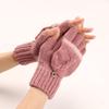 Half Finger Flap Gloves Hand Warmers Business Gloves Fashion Student Writing Gloves  Girl Boys