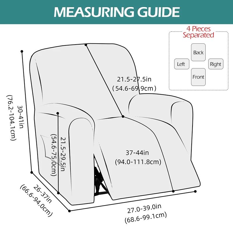 Водонепроницаемый чехол для кресла-качалки с подлокотниками, 1/2 сиденья, кожа PU, эластичный чехол для кресла-качалки, одноместный диван, чехлы для гостиной