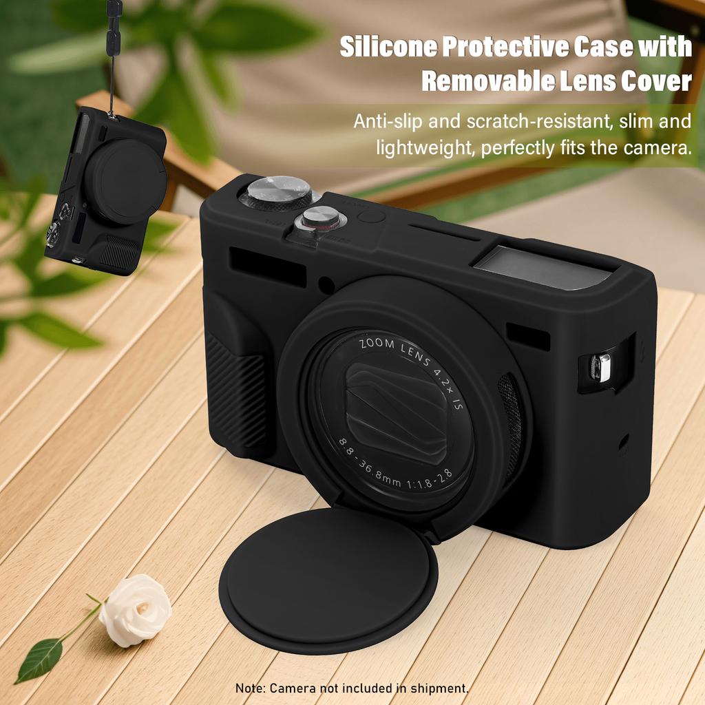 Мягкий силиконовый чехол для камеры Canon Powershot G7X Mark II, защитный чехол для корпуса цифровой камеры, ударопрочный чехол с крышкой для объектива