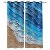Прибрежные волны океана пляж голубая волна градиент затемняющие шторы для гостиной спальни оконные шторы домашний декор