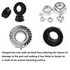 5/10/25/50/100pcs Hex Flange Nuts M3 M4 M5 M6 M8 M10 Black and White Zinc Plated Carbon Steel Metric Hex Nuts