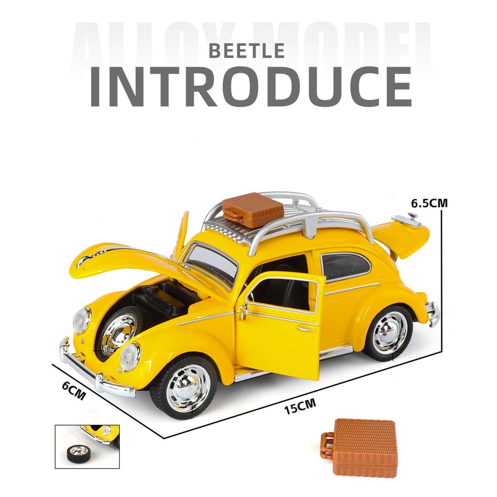 1/32 Beetle 1995 Классический Автомобиль Сплав Модель Автомобиля Звук и Свет Оттяжка Детская Игрушка Коллекционные Предметы Подарок на День Рождения
