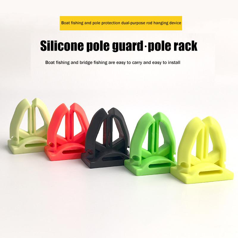 Portable Tight Silicone Fishing Rod Holder Clip, 1/2Pcs Universal Binding Fastener for Various Fishing Poles Tools